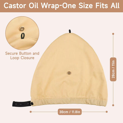 Castor Oil Pack Wrap Overnight Hair Cap – Organic Cotton Sleep Hair Treatment