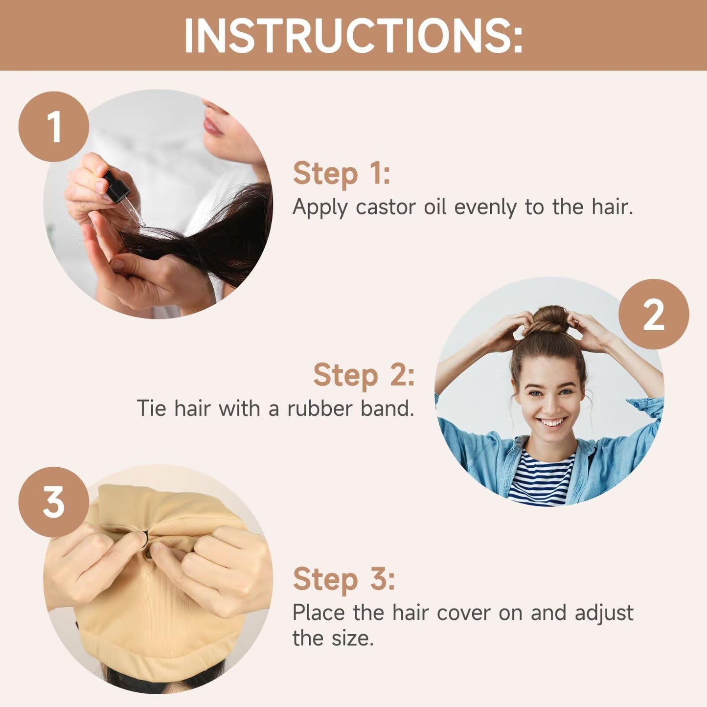 Castor Oil Pack Wrap Overnight Hair Cap – Organic Cotton Sleep Hair Treatment