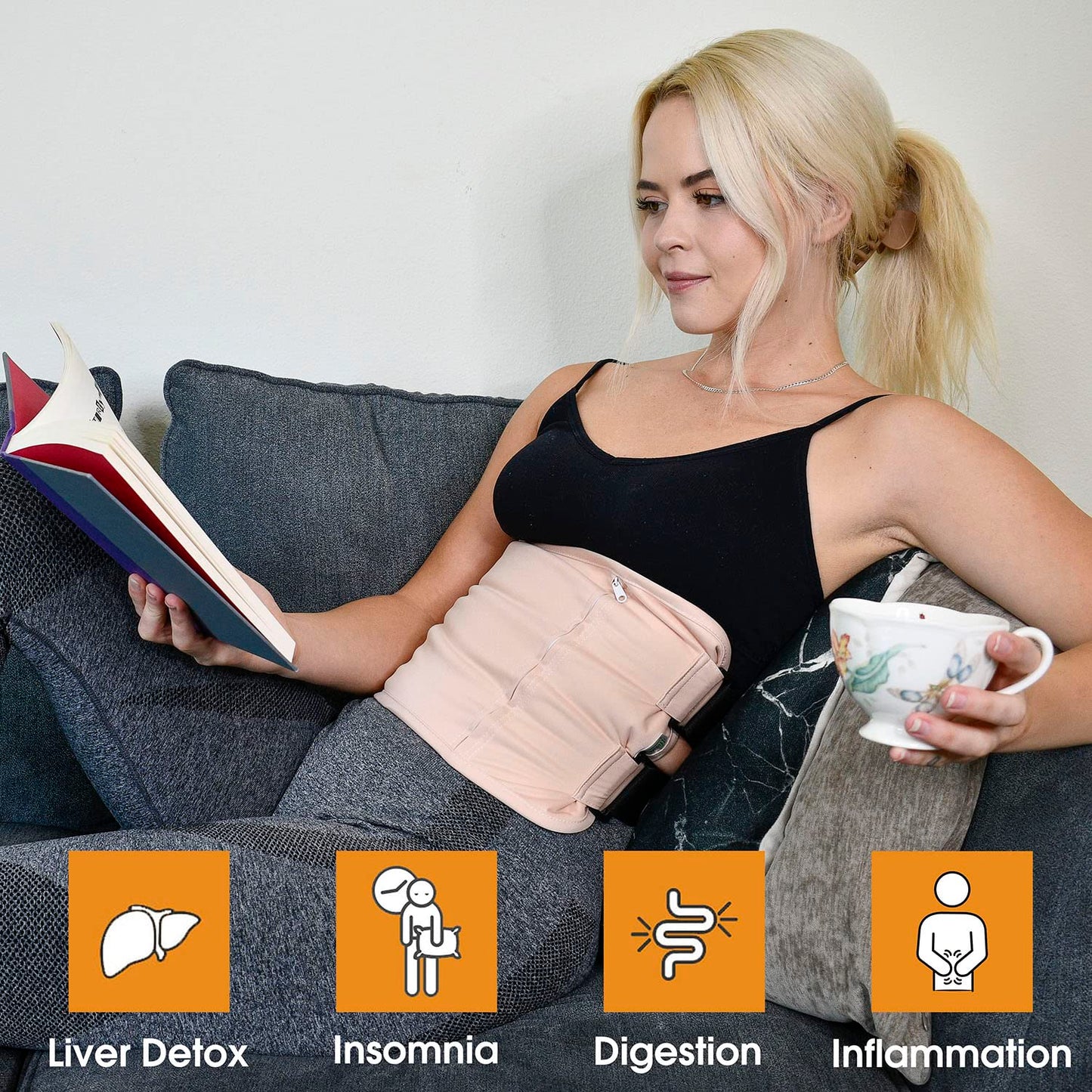 Castor Oil Pack Wrap for Stomach - Liver Detox & Pain Relief