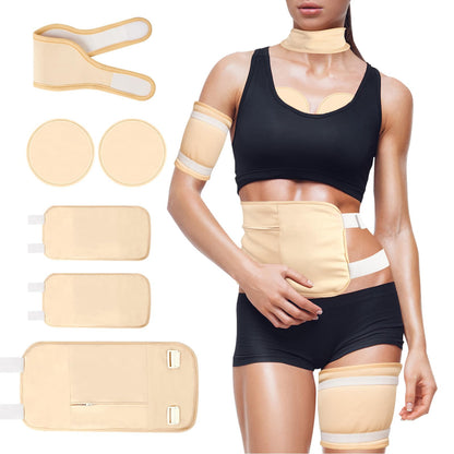 Allcucut Castor Oil Pack Wrap for Women – 6 Pcs Reusable Organic Cotton Kit