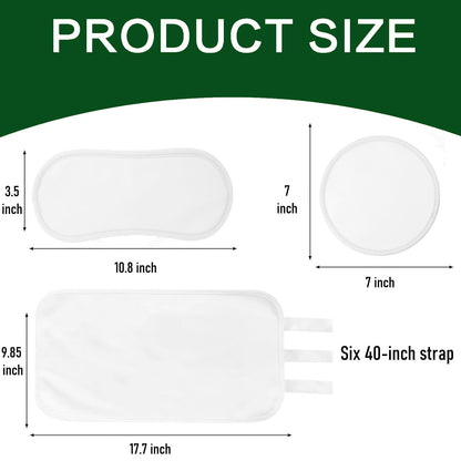 4 Pcs Castor Oil Pack Wrap - Organic Cotton Kit with Six Adjustable Straps for Liver Detox