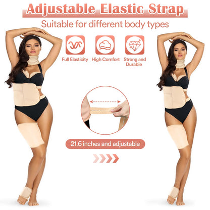 Castor Oil Pack Wrap - 8 Pcs, Reusable Organic Cotton with Adjustable Straps (Khaki)