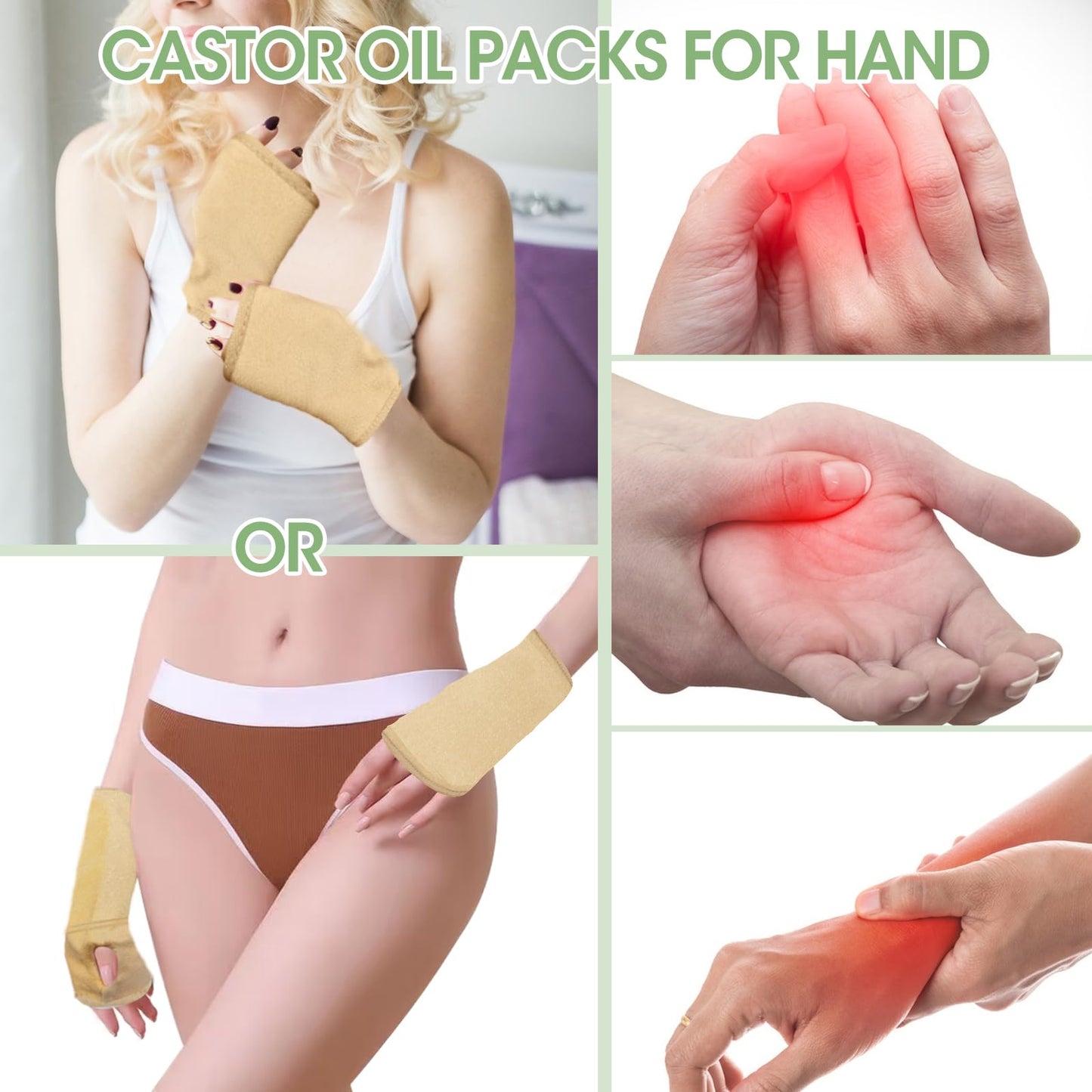 Castor Oil Pack Wrap for Women - Reusable & Machine Washable (6 Pcs)