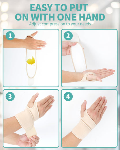 Castor Oil Pack Wrap for Wrist – Carpal Tunnel Relief, Adjustable Wrist Support