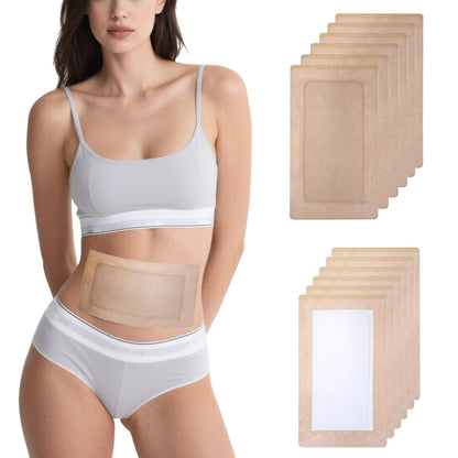Castor Oil Pack Wraps (12 Patches) – Disposable Organic Cotton Belly Button Patches with Leak-Proof Design for Stomach & Liver Care (Oil Not Included)