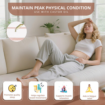 Castor Oil Pack Wraps (12 Patches) – Disposable Organic Cotton Belly Button Patches with Leak-Proof Design for Stomach & Liver Care (Oil Not Included)