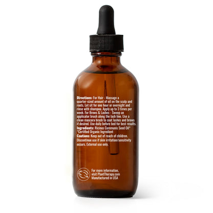Plant Therapy Organic Castor Oil 4oz – Cold-Pressed, Hexane-Free, USDA Organic