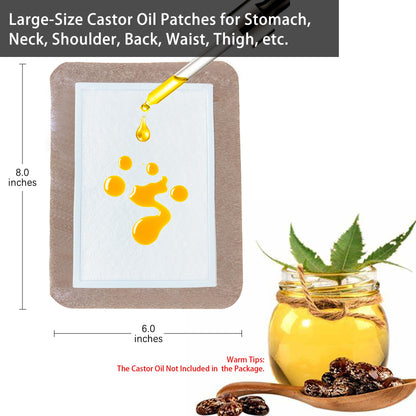 20 Pack Disposable Castor Oil Patches – 8x6 in, Organic Cotton