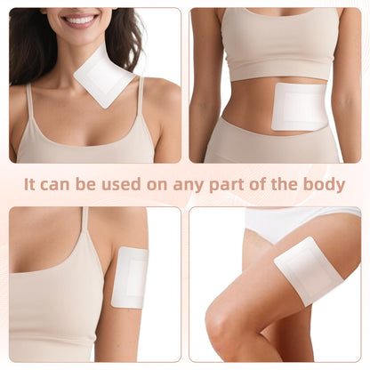 30Pcs Castor Oil Pack Wrap - Organic Cotton Belly Button Patch | Disposable Anti-Leak Pads (5.1 x 3.9 in) White & Skin