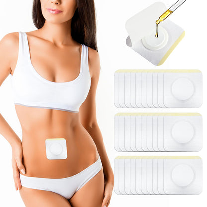 30Pcs Castor Oil Patch Wrap – Disposable Self-Adhesive Belly Button Patches, High-Absorbent & Hypoallergenic