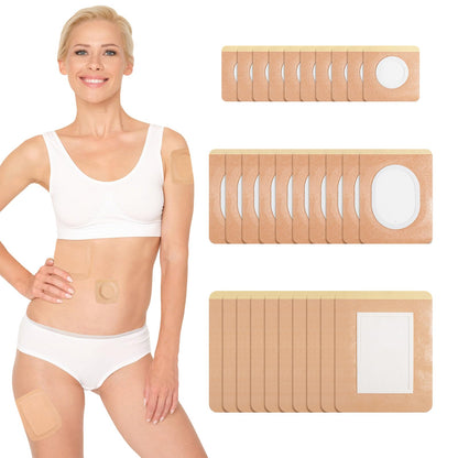 30Pcs Adhesive Castor Oil Patches | Organic Cotton Pack Wrap for Waist Knees Neck Belly Arms