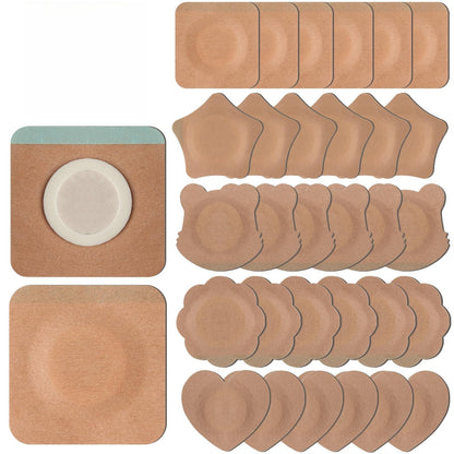 30 Pcs Disposable Castor Oil Patches – Self-Adhesive, Breathable, Leak-Proof (Mix Shapes & Skin Colors)