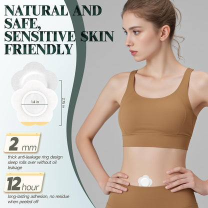 Castor Oil Patches – 50Pcs Disposable Organic Cotton Belly Button Patches | Leak-Proof & Hypoallergenic