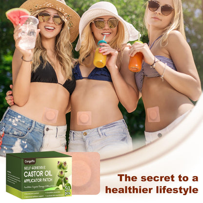 Castor Oil Patches – 50PCS Disposable Leak-Proof Belly Button Patches, Organic Cotton, Highly Absorbent, Breathable & Comfortable