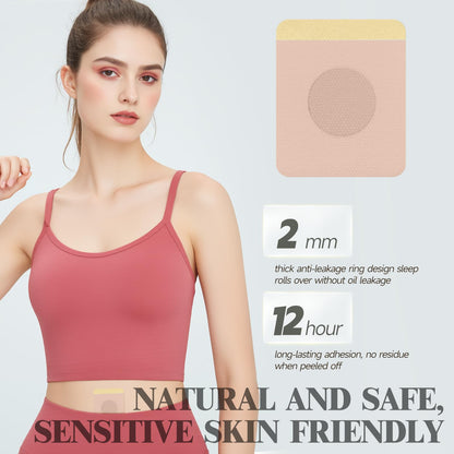 Castor Oil Patches – 50PCS Disposable Organic Cotton Belly Button Patch, Leak-Proof, Self-Adhesive, Hypoallergenic, Easy to Use (Beige)