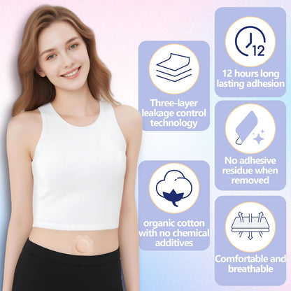 100PCS Castor Oil Patches – Disposable Organic Cotton Belly Button Patches Beige Flowers