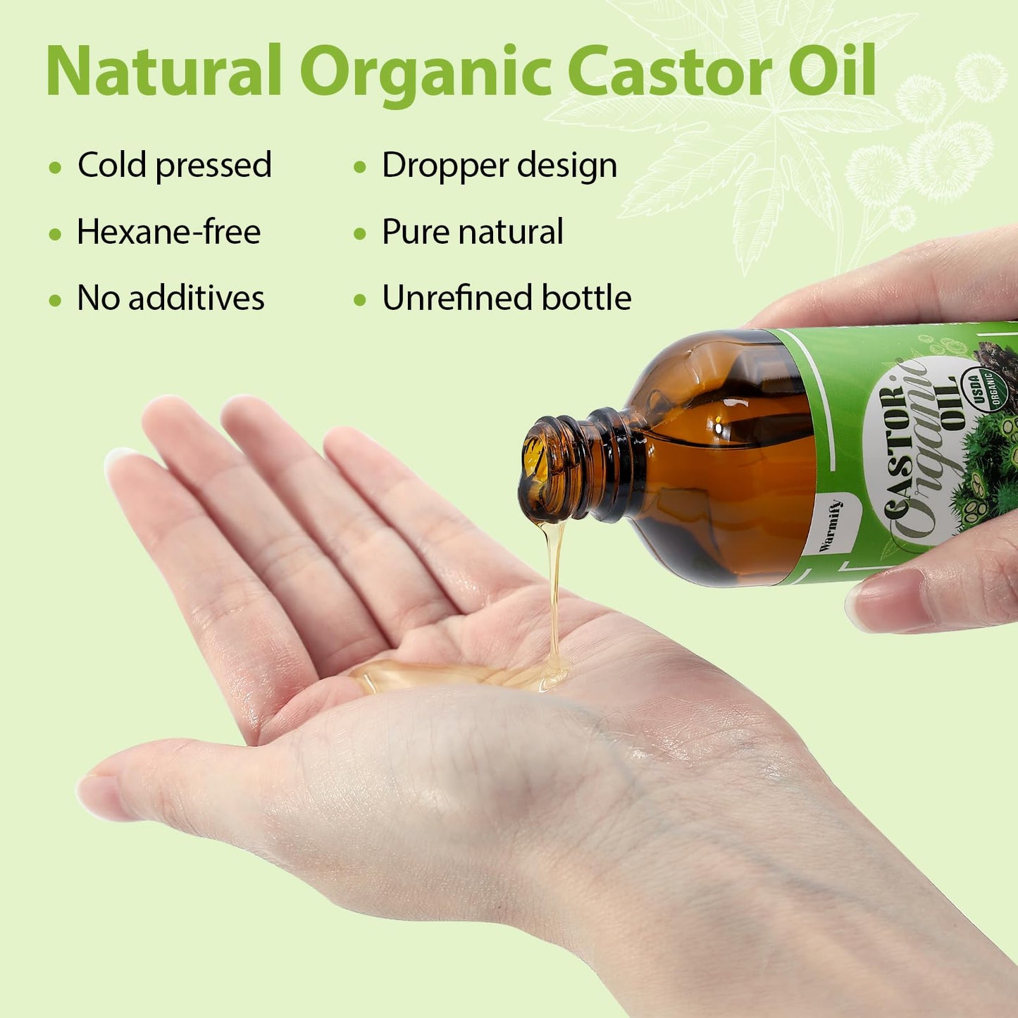Castor Oil Patches Kit – 50 Patches + 8oz Organic Cold-Pressed Castor Oil
