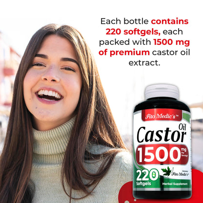 FITO MEDIC'S Lab Castor Oil Pills - 220 Softgels, 1500 mg | Ultra High Absorption