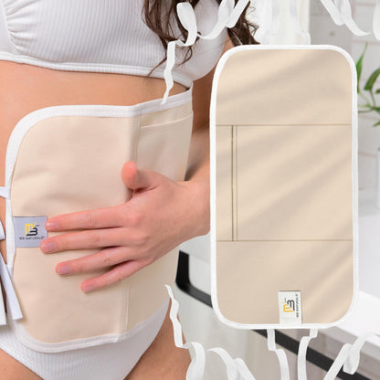 Castor Oil Wrap - Organic Cotton Detox & Wellness Pack, Reusable & Adjustable (Beige)