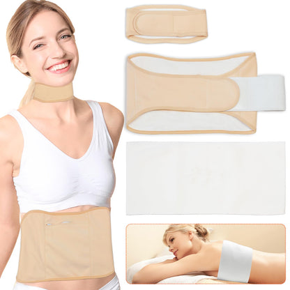4 PCs Castor Oil Wrap Kit – Reusable Castor Oil Packs, Organic German Cotton