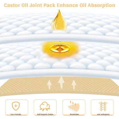 4 PCs Castor Oil Wrap Kit – Reusable Castor Oil Packs, Organic German Cotton