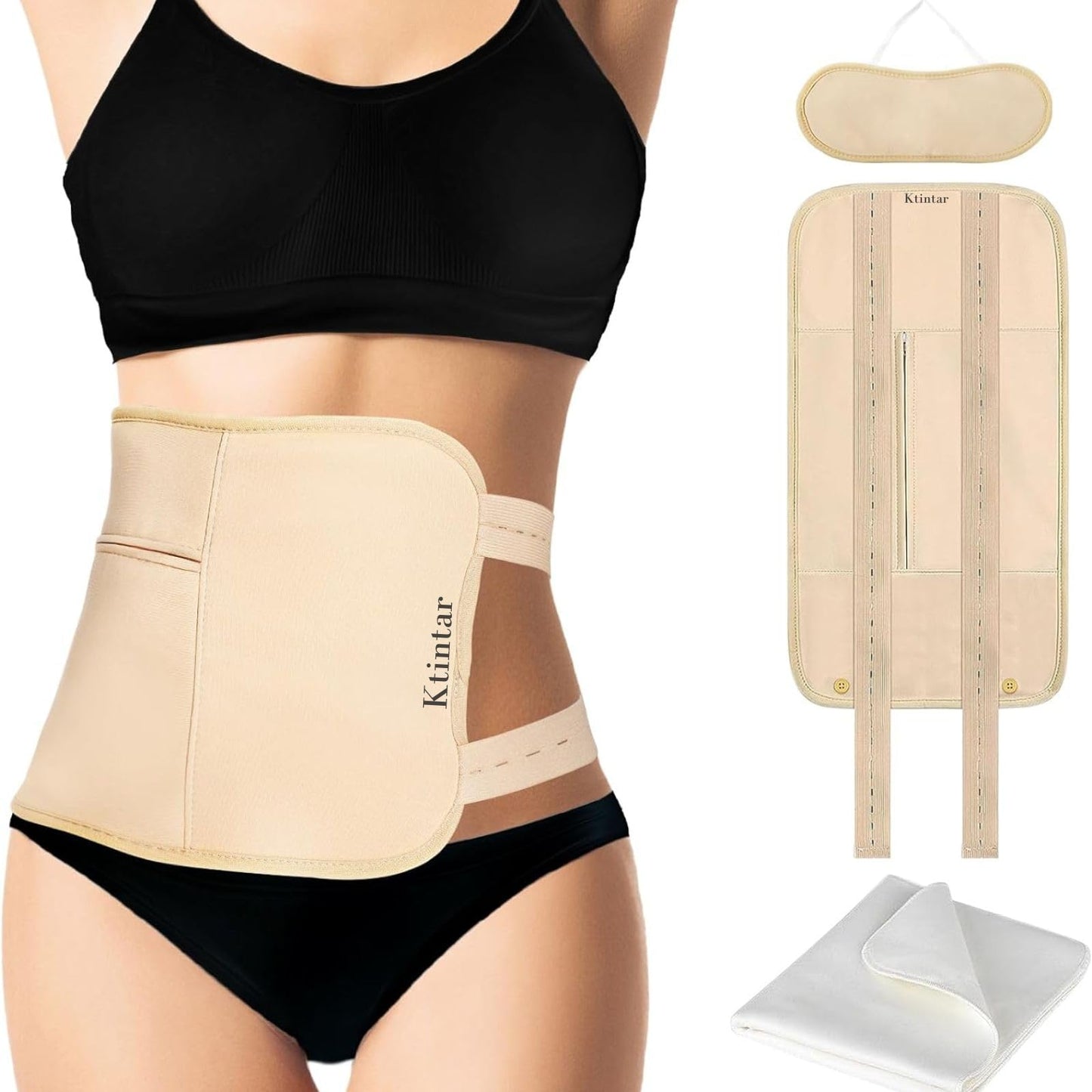 3Pcs Castor Oil Pack Wrap – Reusable Organic Pack for Liver Detox, Insomnia, Constipation & Inflammation | Adjustable Elastic Straps