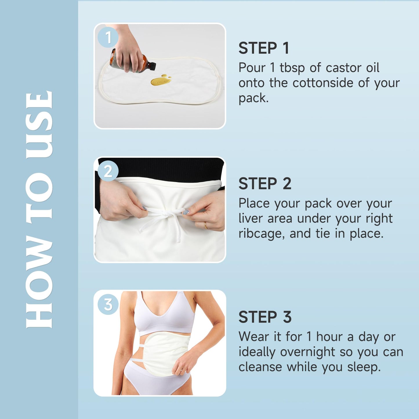 Castor Oil Pack Wrap with Organic Cotton – Reusable Liver Detox