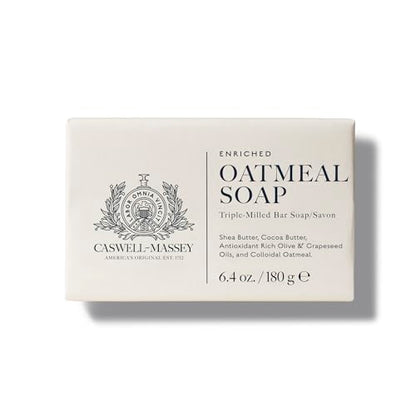 Caswell-Massey Oatmeal Castile Bar Soap – Unscented & Moisturizing (6.4 oz) | Face & Body