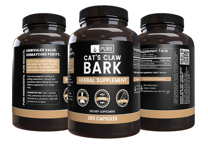 Cat's Claw Bark 365 Capsules | Pure Original Ingredients | Lab Verified
