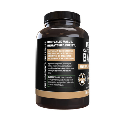 Cat's Claw Bark 365 Capsules | Pure Original Ingredients | Lab Verified