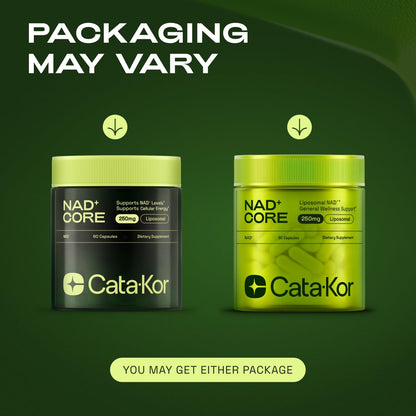 Cata-Kor NMN Alternative – Liposomal NAD+ Core (NAD CORE) – 60 Capsules, 30-Day Supply | Third-Party Tested