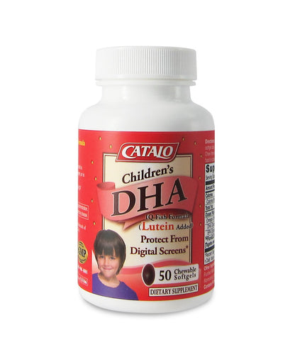 CATAL0 Children’s DHA IQ Formula with Lutein from Marigold Extract – Omega-3 for Kids, Strawberry Flavored Chewable Softgels (200 mg DHA / 42 mg EPA) – Made in USA