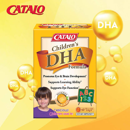 CATALO Children’s DHA Formula – 200mg DHA Chewable Softgels for Kids, Orange Flavor, 30 Softgels