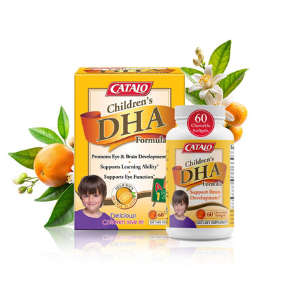 CATALO Children’s DHA Formula – 200mg DHA Chewable Softgels for Kids, Orange Flavor, 30 Softgels