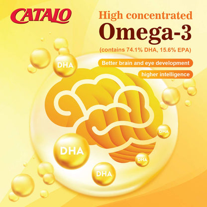 CATALO Children’s DHA Formula – 200mg DHA Chewable Softgels for Kids, Orange Flavor, 30 Softgels