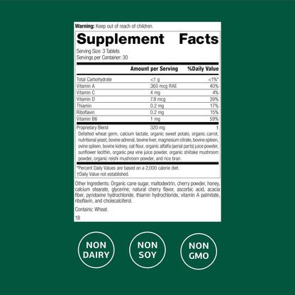 Catalyn Chewable Multivitamin – Whole Food-Based Cell Support – Vitamins A, D & B6 – Non-Dairy & Non-Soy – 90 Tablets