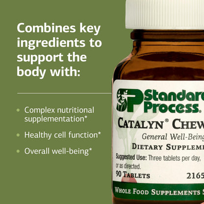 Catalyn Chewable Multivitamin – Whole Food-Based Cell Support – Vitamins A, D & B6 – Non-Dairy & Non-Soy – 90 Tablets