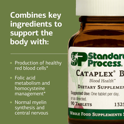 Cataplex B12 by Standard Process - Vitamin B12 for Blood Health & Nervous System (Gluten-Free, 90 Tablets)