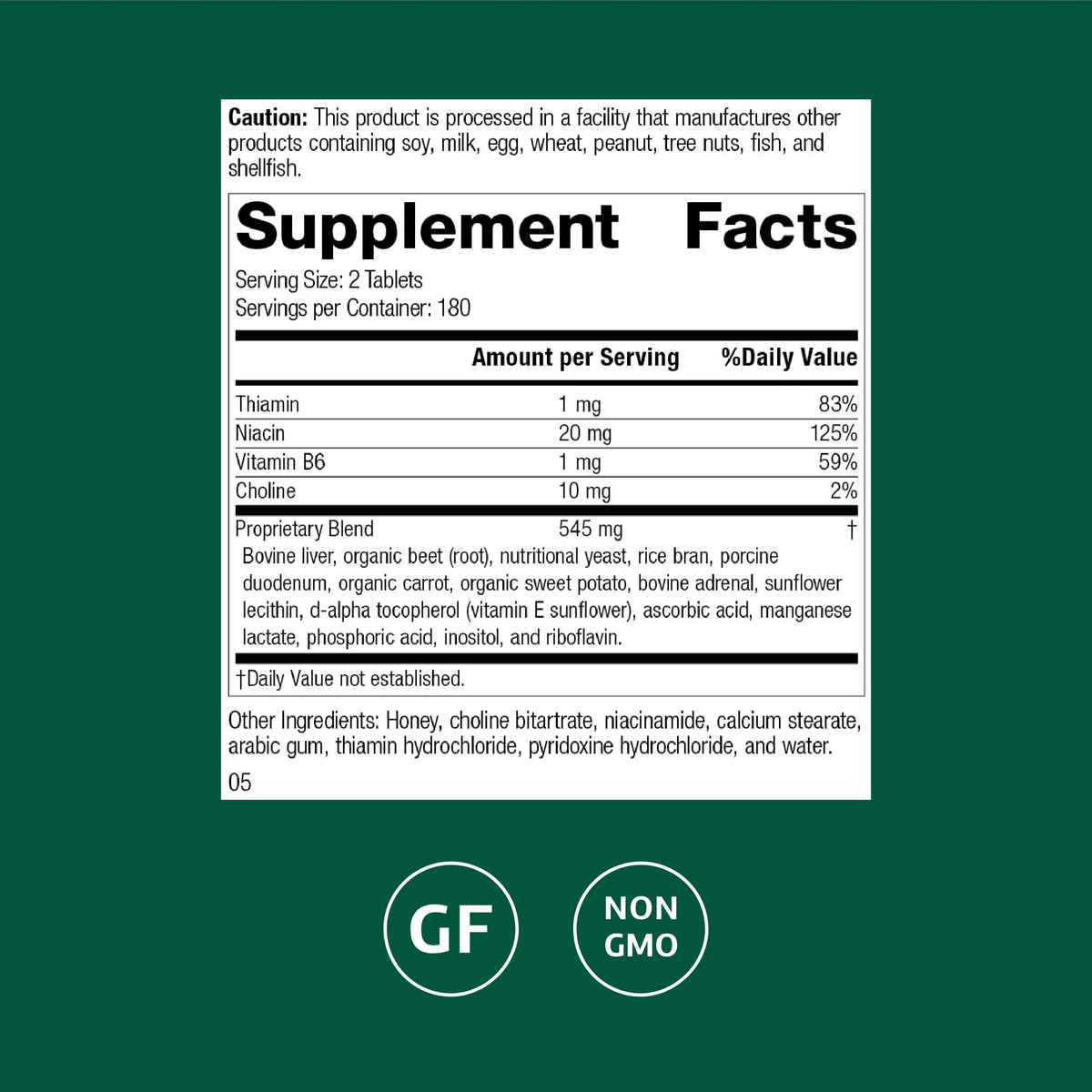 Standard Process Cataplex B-GF - Nervous System & Energy Support - Gluten-Free, Non-Dairy & Non-Soy - 360 Tablets BritishVita | Premium UK Vitamins & Wellness Supplements