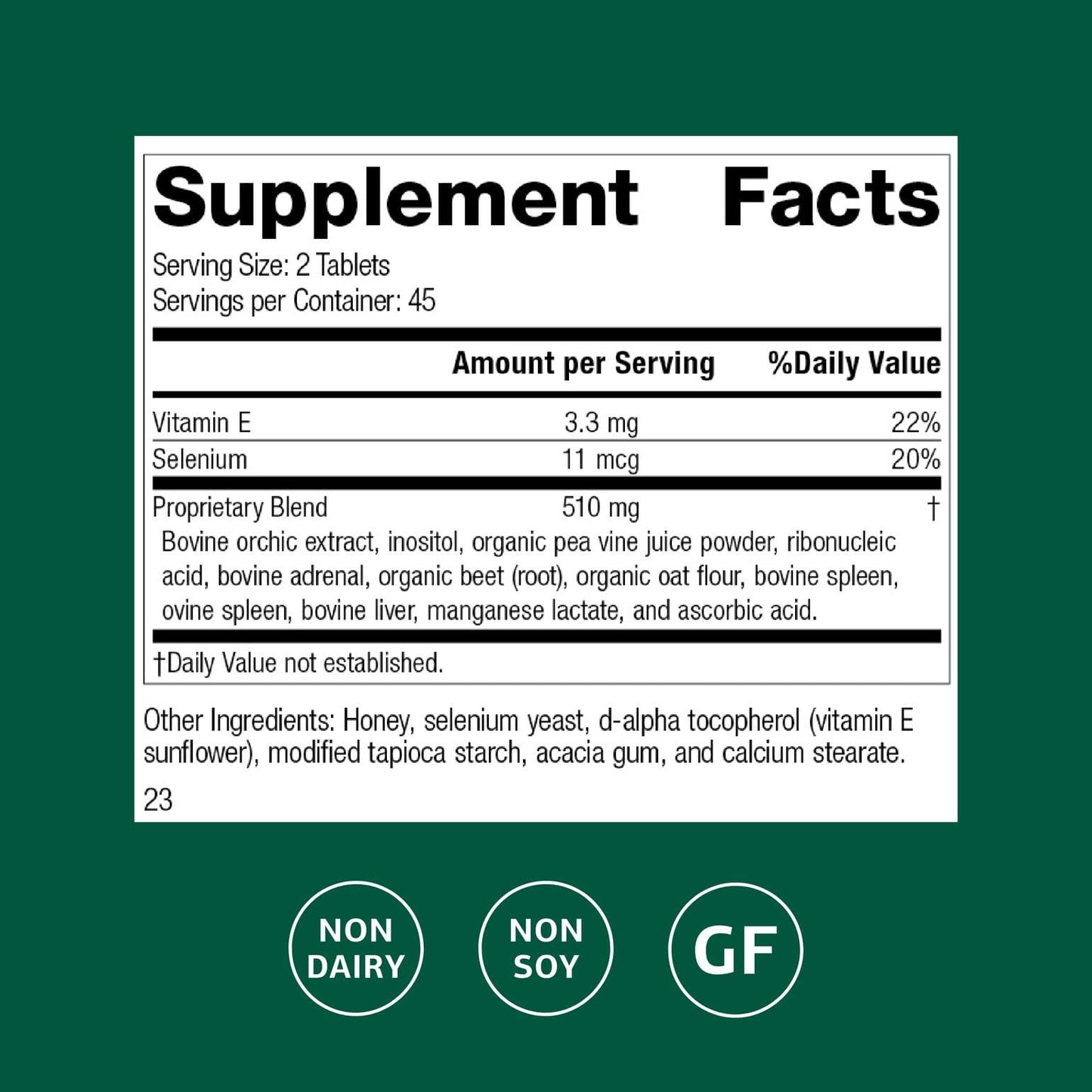 Cataplex E by Standard Process – Whole Food RNA Supplement & Antioxidant (90 Tablets)