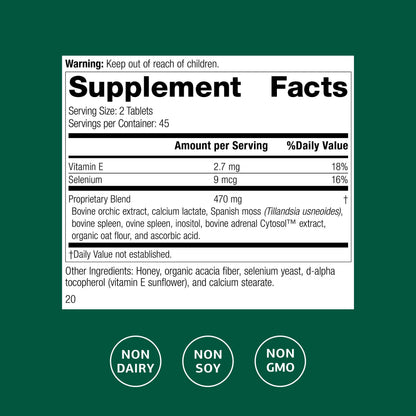 Cataplex E2 by Standard Process – Vitamin E & Selenium for Heart Health (90 Tablets)