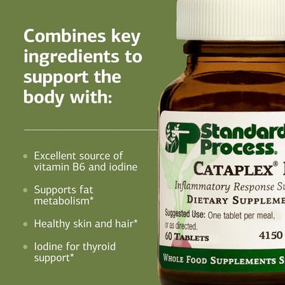 Cataplex F by Standard Process – Thyroid Support, Metabolism & Skin/Hair Health (90 Tablets)