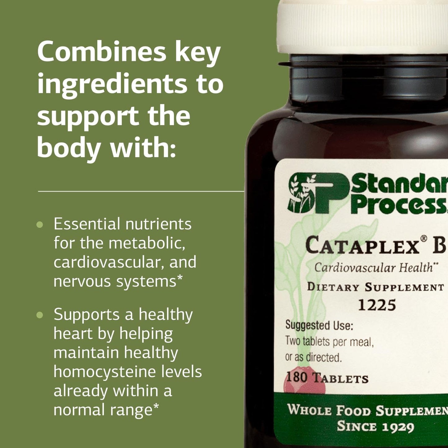 Cataplex B by Standard Process – Nervous System & Heart Health | Energy & Metabolism | 180 Tablets