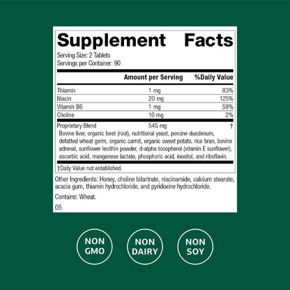 Cataplex B by Standard Process – Nervous System & Heart Health | Energy & Metabolism | 180 Tablets