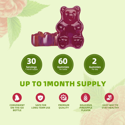 Catfit Mullein Gummies for Lungs – 2 Pack, Raspberry, Quercetin & Elderberry | 60 Gummies