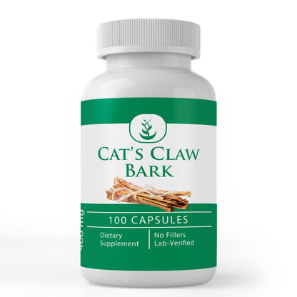 Pure Cat's Claw Bark Capsules – 100 Count, Additive-Free & Lab Verified