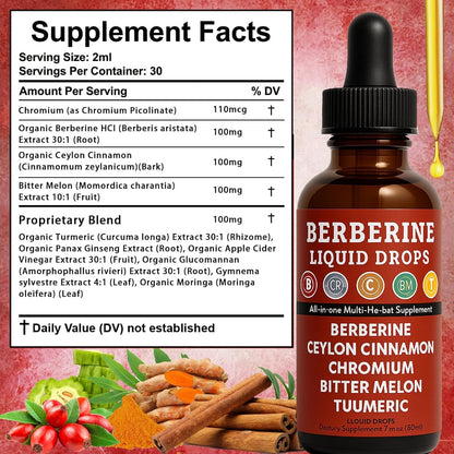 Cavora Ceylon Cinnamon Berberine Liquid Drops – Plant-Based Daily Wellness