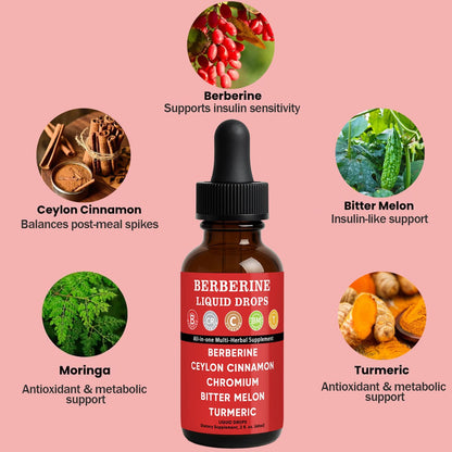 Cavora Ceylon Cinnamon Berberine Liquid Drops – Plant-Based Daily Wellness