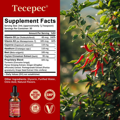 Cayenne Pepper Drops (2 Pack) – Immune & Digestion Support (60ml x2)