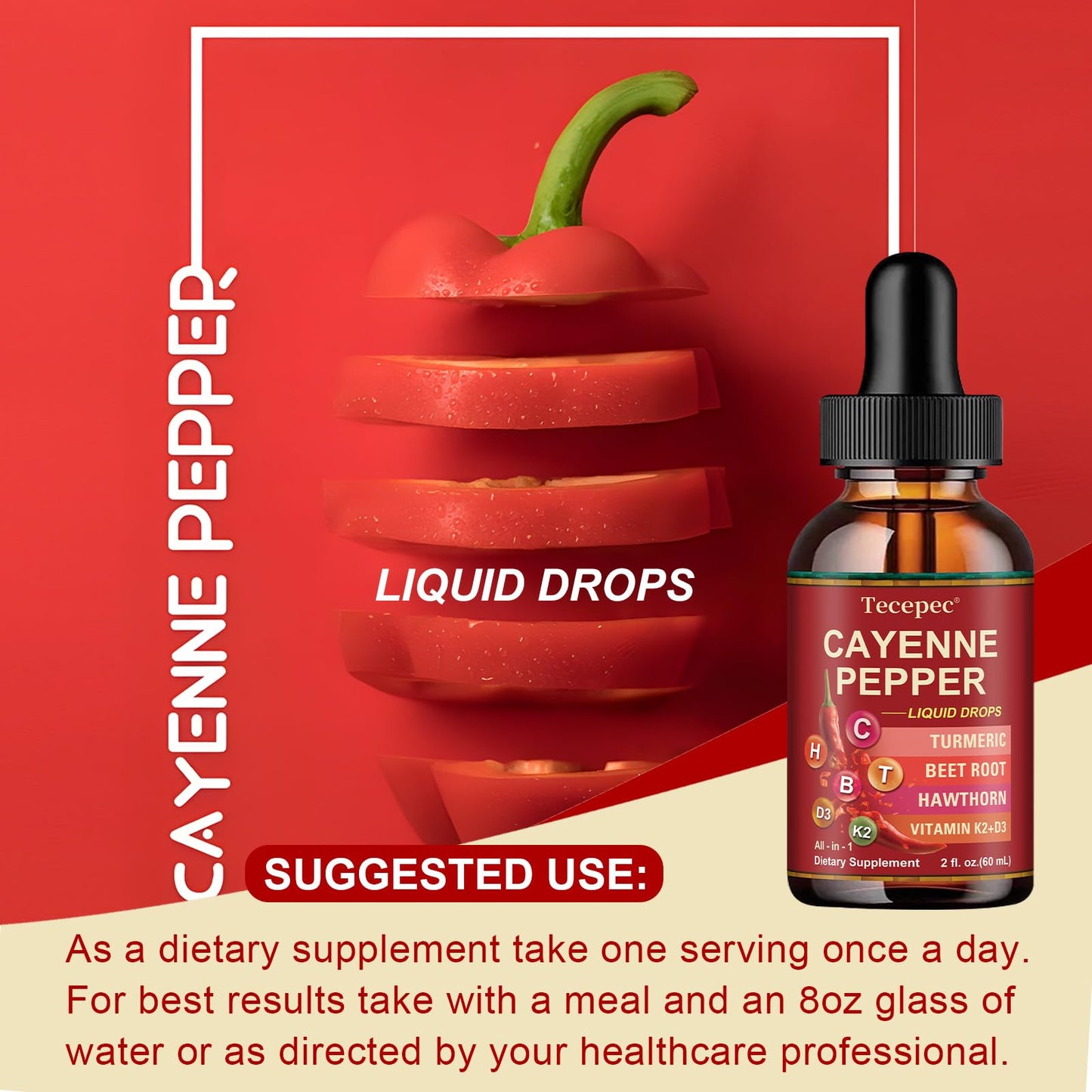 Cayenne Pepper Drops (2 Pack) – Immune & Digestion Support (60ml x2)